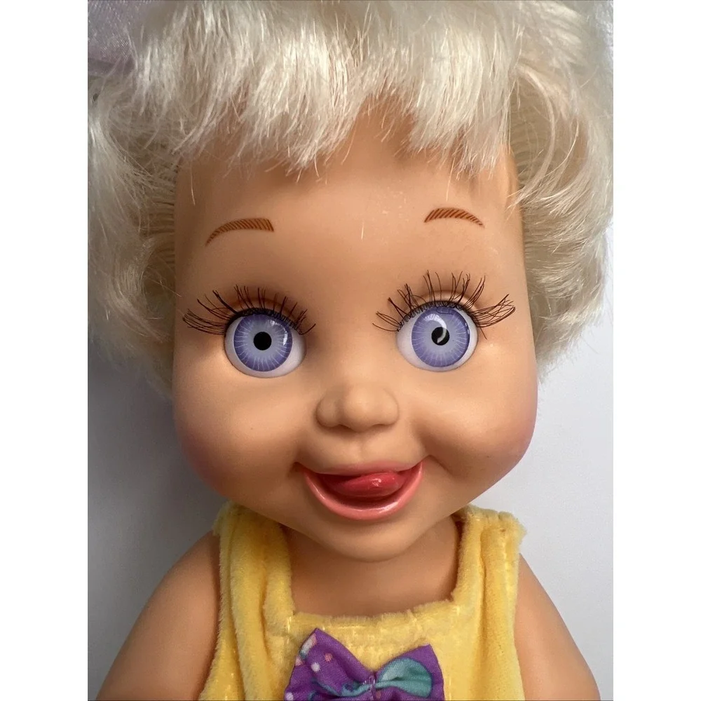 Vintage 1990 Galoob Baby Face So Delightful DeeDee #8 Doll Lavender Eyes